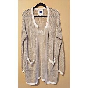 Just Madison Open Front Cardigan Cable Knit Long Sweater Duster Tan Size M Love